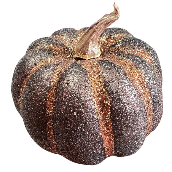 Lot of 10 Small Squash Pumpkins Sugared Glitter 10 Pcs Autumn Fall Thanksgiving - Picture 4 of 10